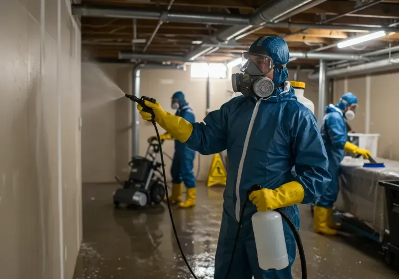 Basement Sanitization and Antimicrobial Treatment process in Edwardsville, KS